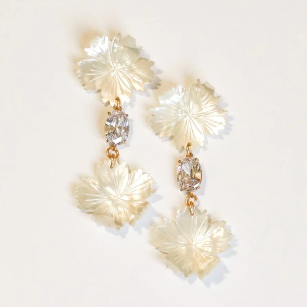 Vivian Drew Glitzy Double Flowers Earrings